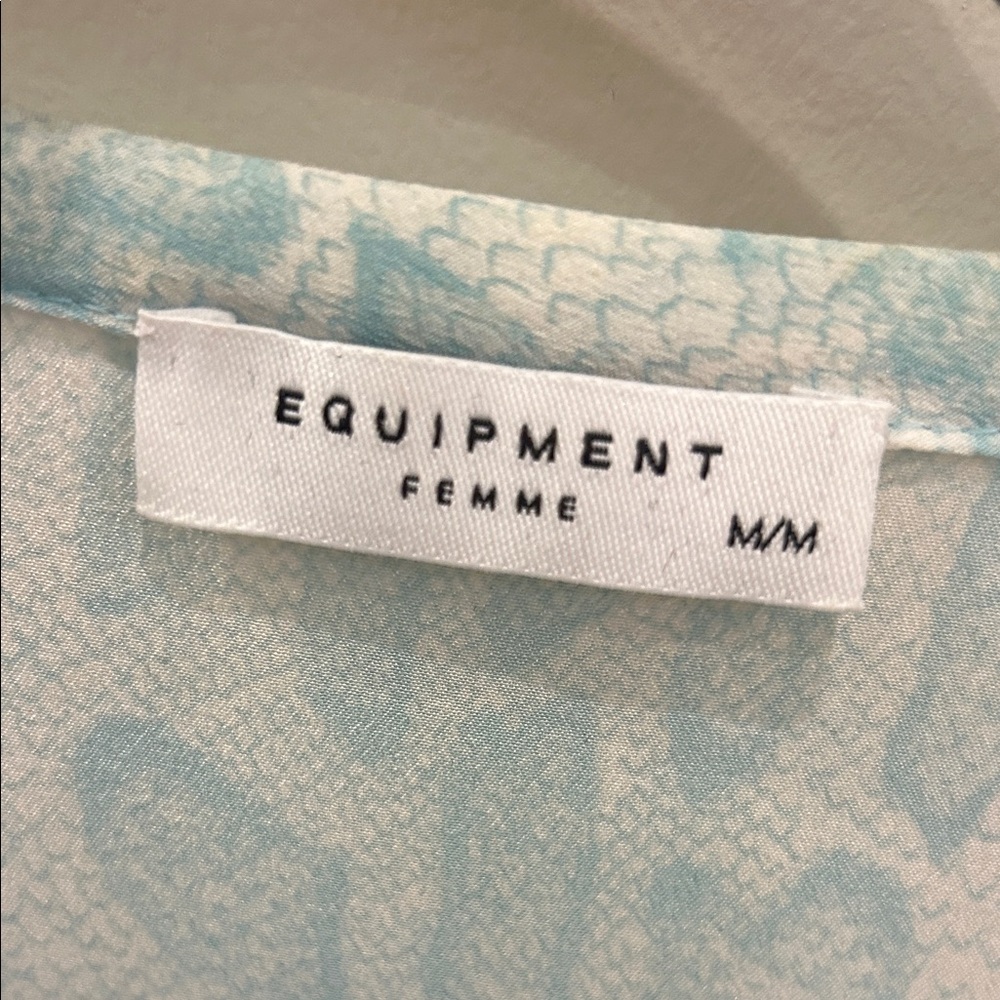 Equipment Light Blue Patterned Blouse - image 2